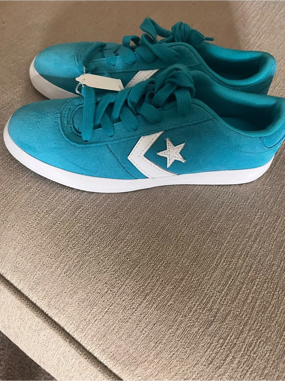 Converse teal suede